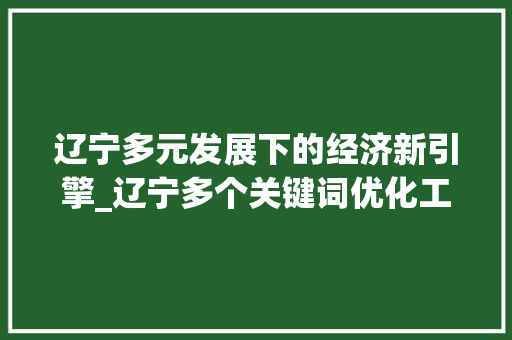 辽宁多元发展下的经济新引擎_辽宁多个关键词优化工具