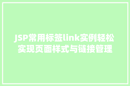 JSP常用标签link实例轻松实现页面样式与链接管理  第1张