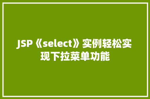 JSP《select》实例轻松实现下拉菜单功能  第1张