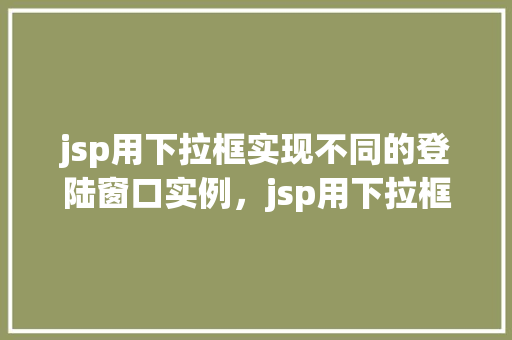 jsp用下拉框实现不同的登陆窗口实例，jsp用下拉框实现不同的登陆窗口实例  第1张