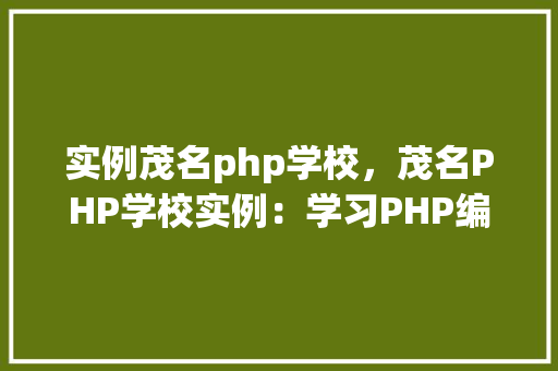 实例茂名php学校，茂名PHP学校实例：学习PHP编程的优选之地
