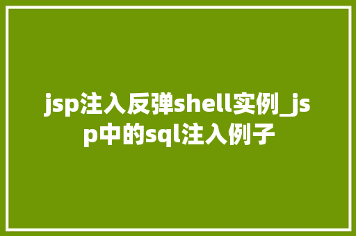 jsp注入反弹shell实例_jsp中的sql注入例子  第1张