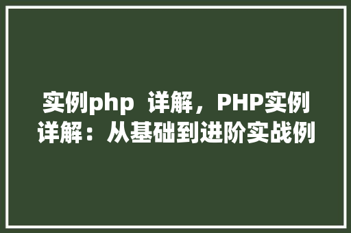 实例php  详解，PHP实例详解：从基础到进阶实战例子