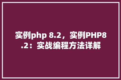 实例php 8.2，实例PHP8.2：实战编程方法详解