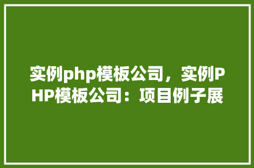 实例php模板公司，实例PHP模板公司：项目例子展示