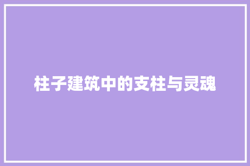 柱子建筑中的支柱与灵魂