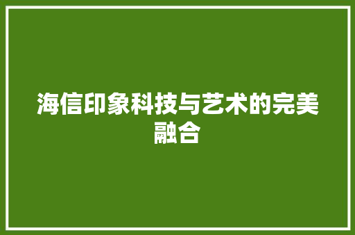 海信印象科技与艺术的完美融合