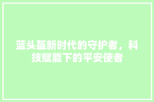 蓝头盔新时代的守护者，科技赋能下的平安使者