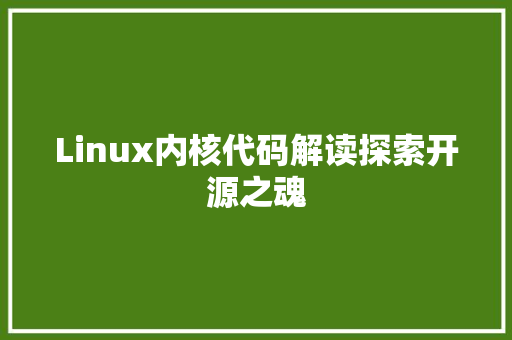 Linux内核代码解读探索开源之魂
