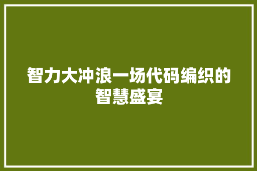 智力大冲浪一场代码编织的智慧盛宴