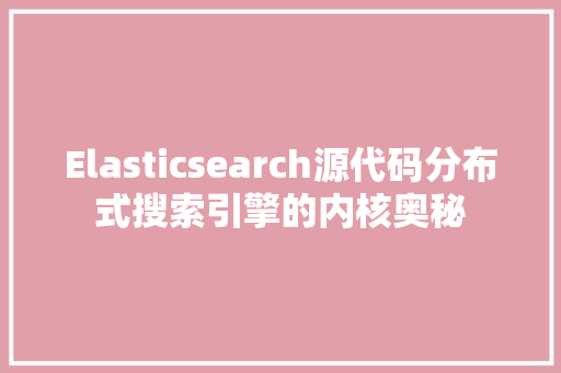 Elasticsearch源代码分布式搜索引擎的内核奥秘