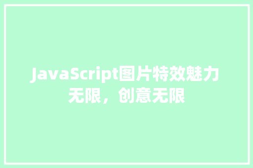 JavaScript图片特效魅力无限，创意无限