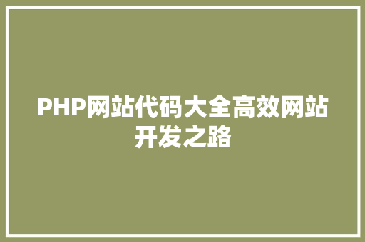 PHP网站代码大全高效网站开发之路