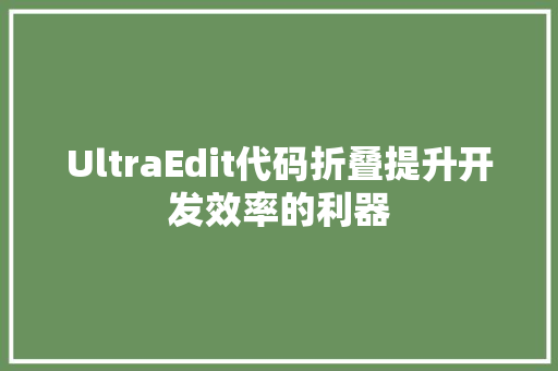 UltraEdit代码折叠提升开发效率的利器