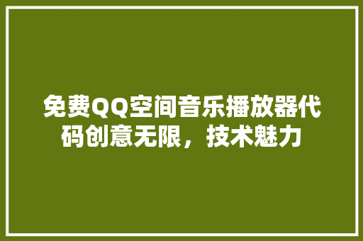 免费QQ空间音乐播放器代码创意无限，技术魅力
