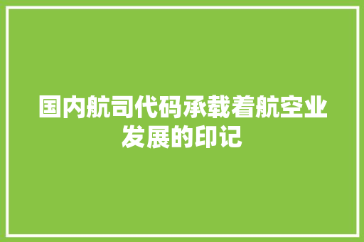 国内航司代码承载着航空业发展的印记