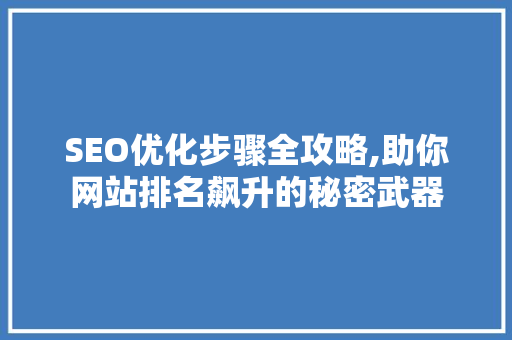 SEO优化步骤全攻略,助你网站排名飙升的秘密武器