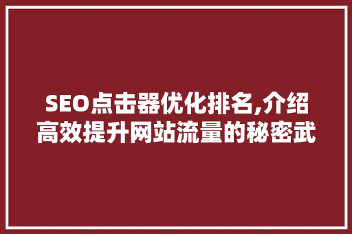 SEO点击器优化排名,介绍高效提升网站流量的秘密武器